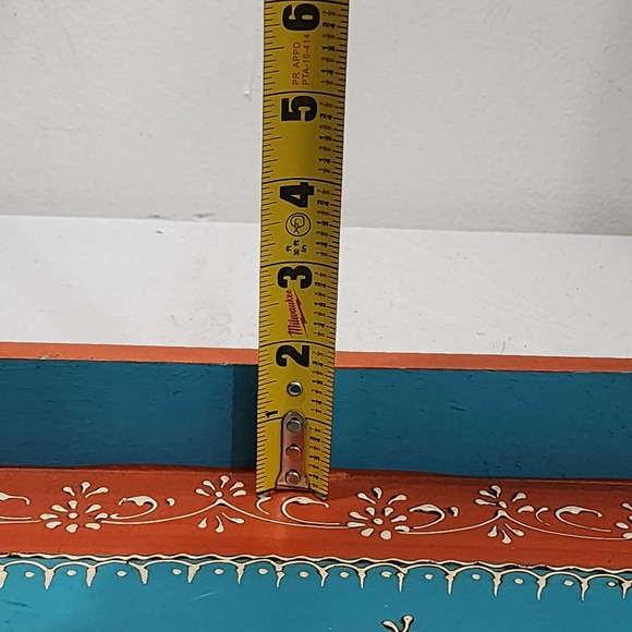 Meenakari Art Handmade Wooden Serving Tray Made in India Handle 16x12x1.75 Inch - Picture 11 of 14